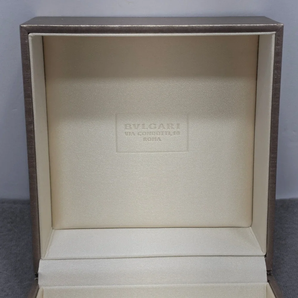 Bvlgari Champagne Gold Jewelry BoxSet Bracelet Watch Case Via Condotti 10 Roma J